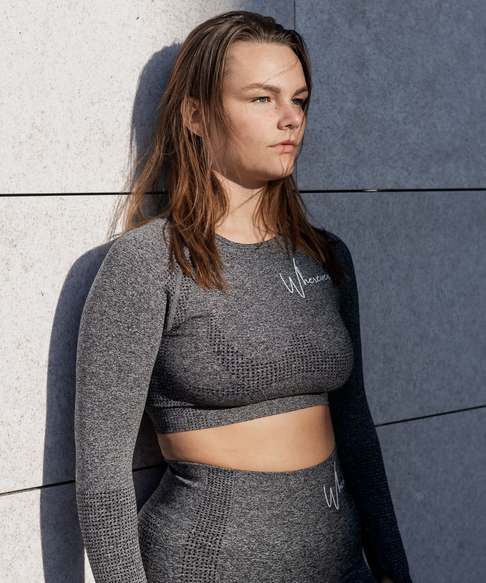 Wherever Grey Motion Crop Longsleeve
