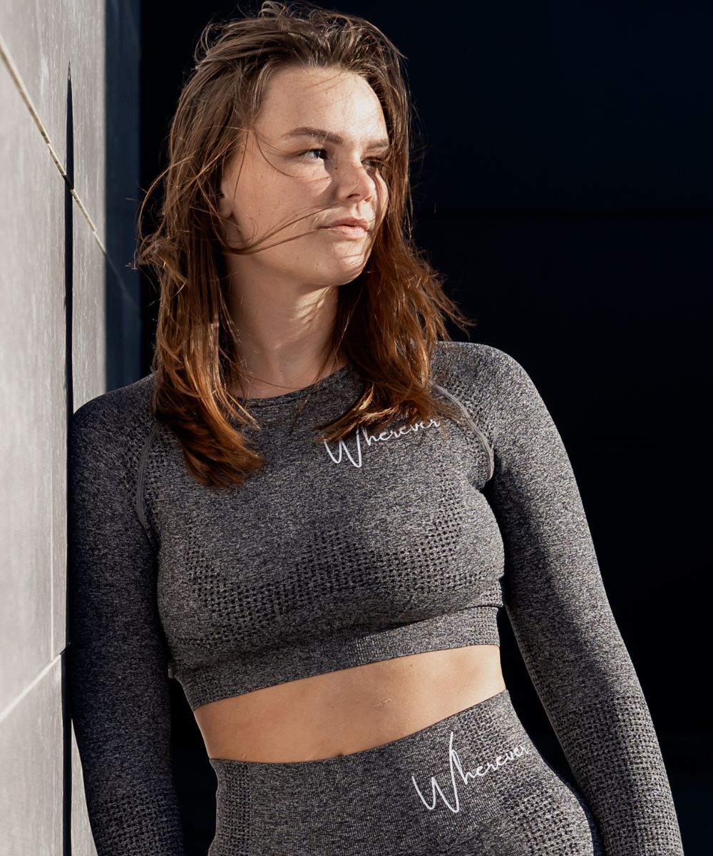 Wherever Grey Motion Crop Longsleeve