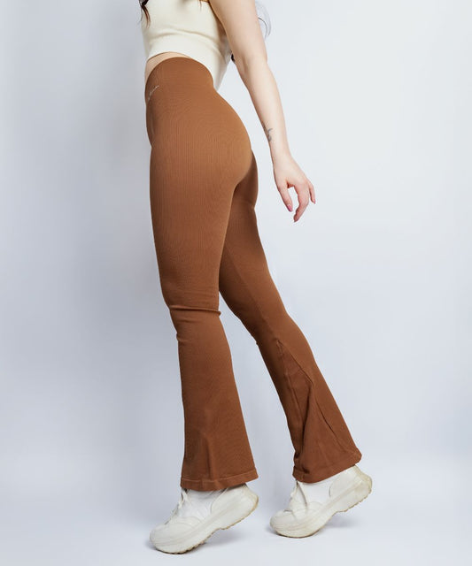Wherever Coffe Flare Seamless Ribbed Pants