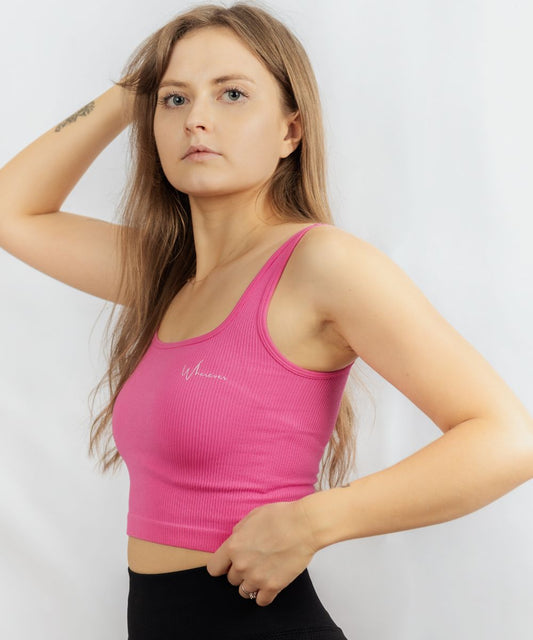 Wherever Dark Pink New Ribbed Seamless Top