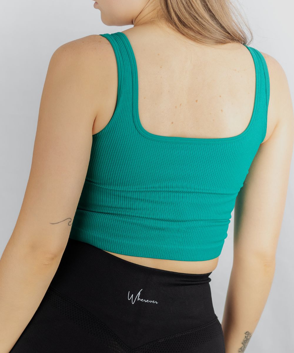 Wherever Evergreen New Ribbed Seamless Top