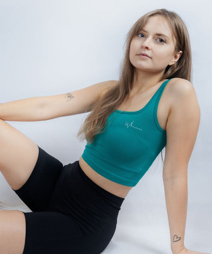 Wherever Evergreen New Ribbed Seamless Top