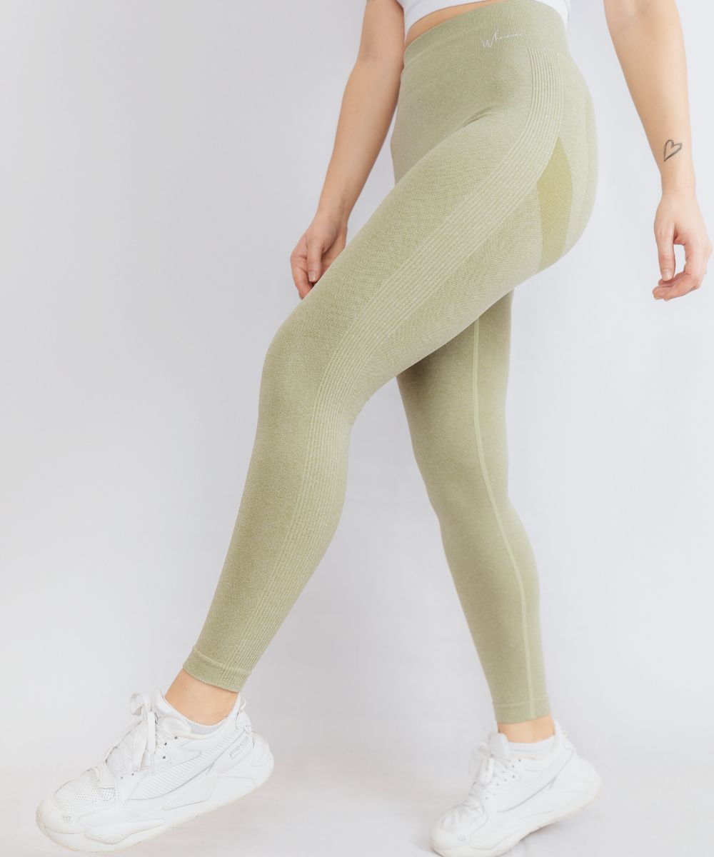 Wherever Avocado Green Solid Tights 2.0