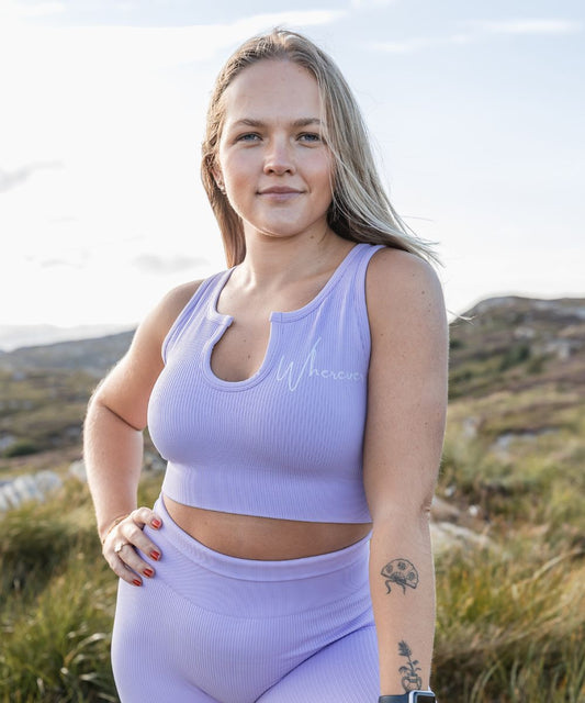 Wherever Lavender Ribbed Seamless Crop Top