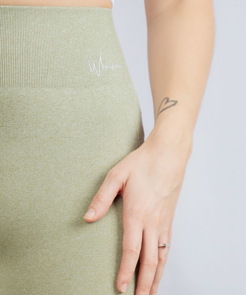 Wherever Avocado Green Solid Tights 2.0